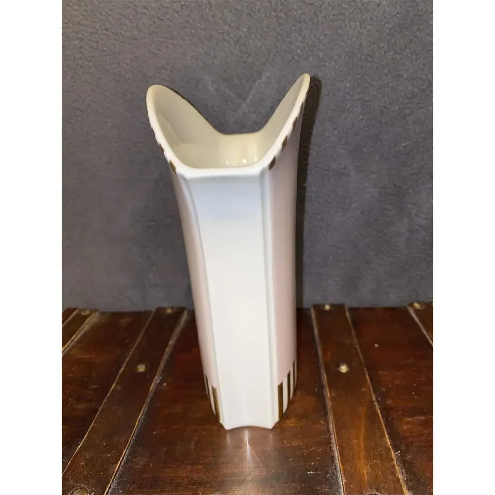 UNIQUE ROSENTHAL STUDIO LINIE LAVENDER GOLD WHITE VASE MADE IN GERMANY PRE-OWNED